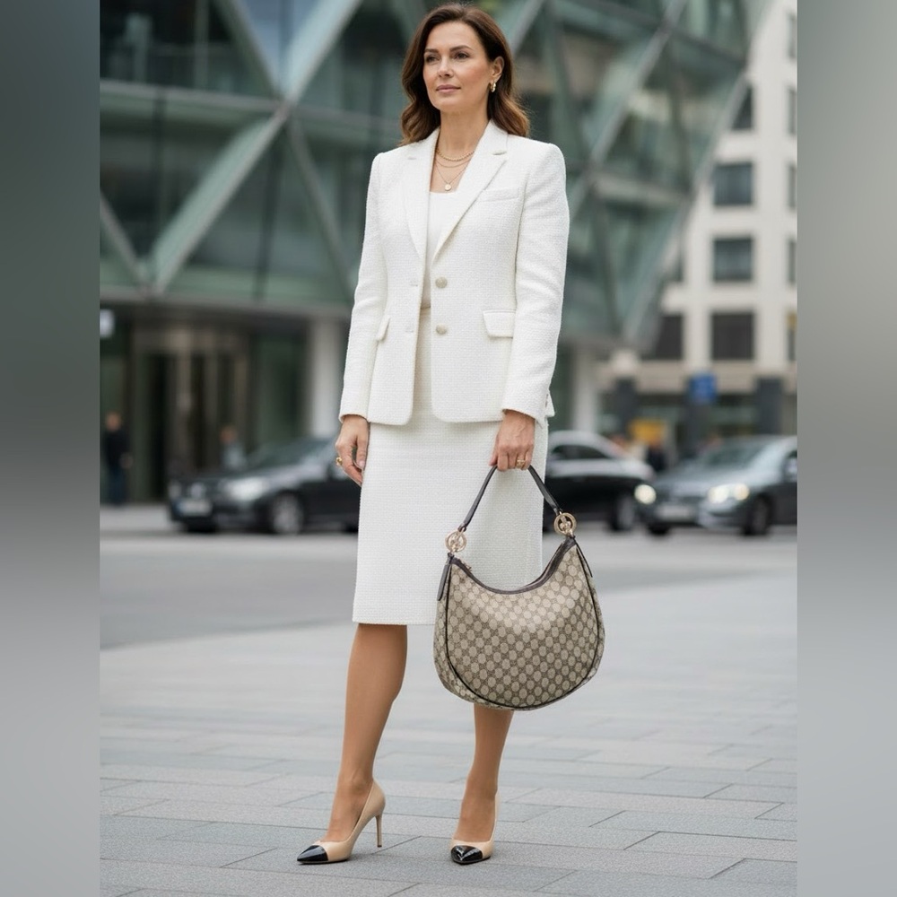 Gucci Beige and Black Hobo Bag